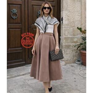 ZARA Limited Edition Wool-Blend Beige Midi Skirt NWT | High Waist